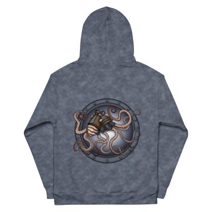 CAVIS a Steampunk Octopus Unisex Hoodie, Alternative Pullover Hooded Sweatshirt - Image 3