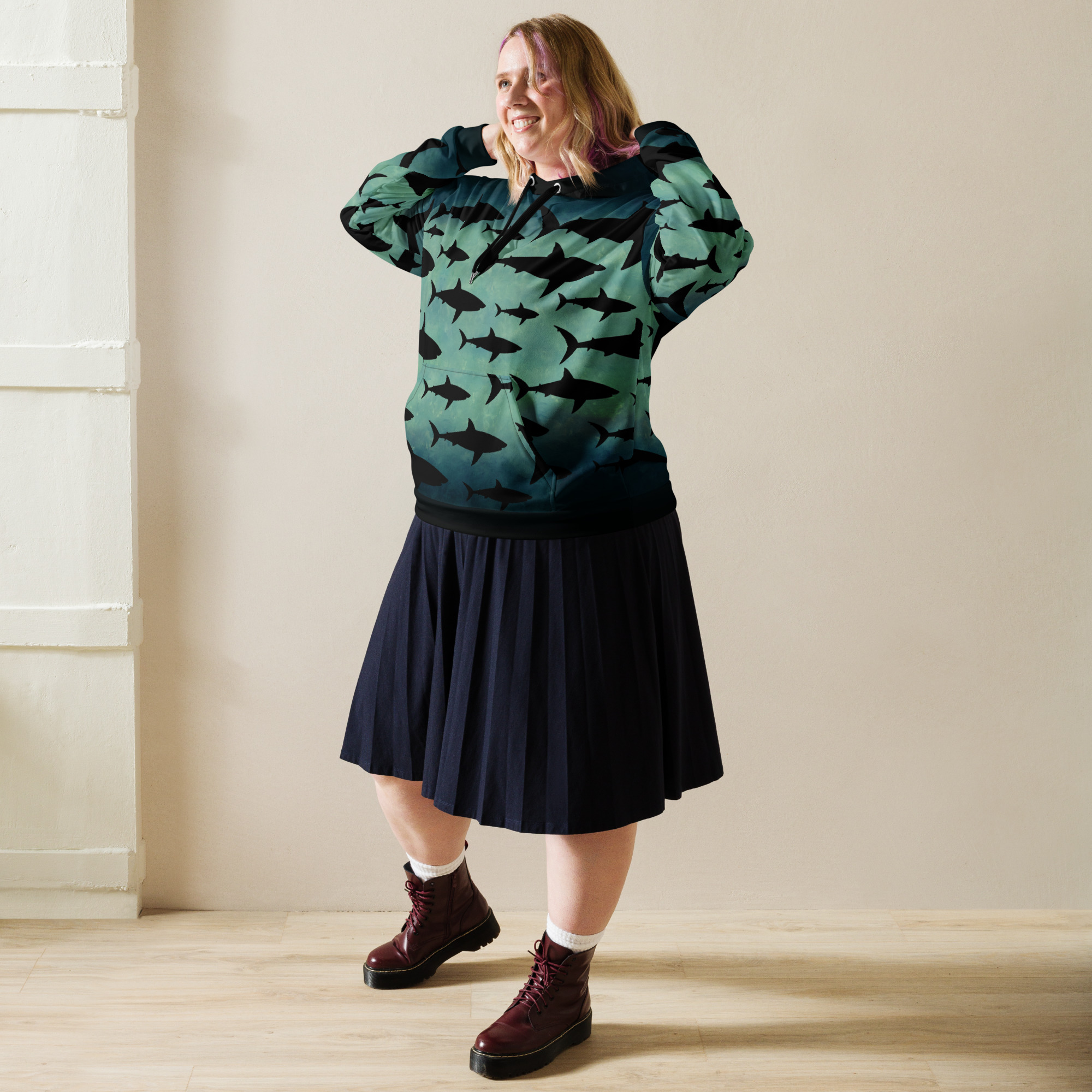 CAVIS Shark Pattern Unisex Hoodie - Image 17