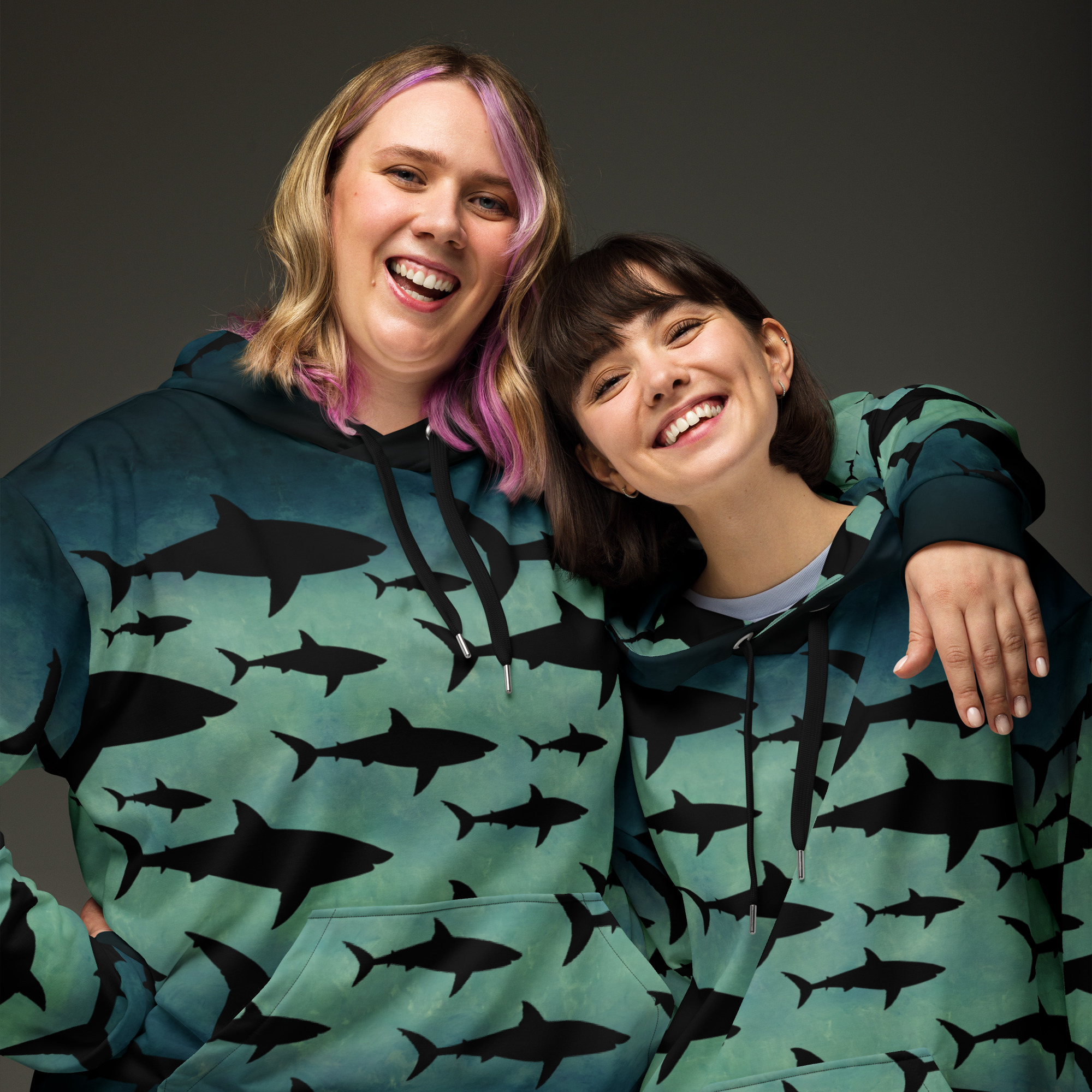CAVIS Shark Pattern Unisex Hoodie - Image 18