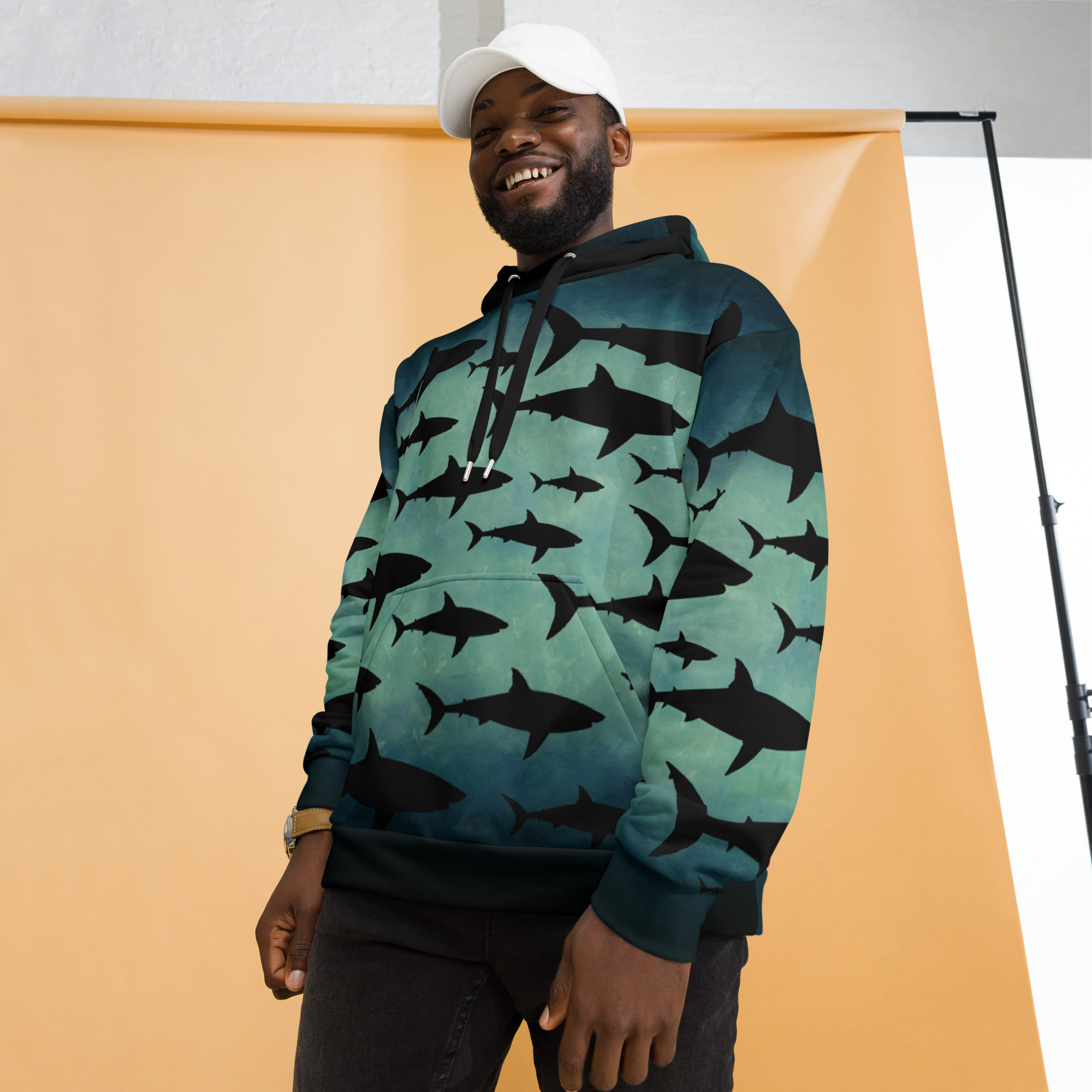 CAVIS Shark Pattern Unisex Hoodie - Image 20