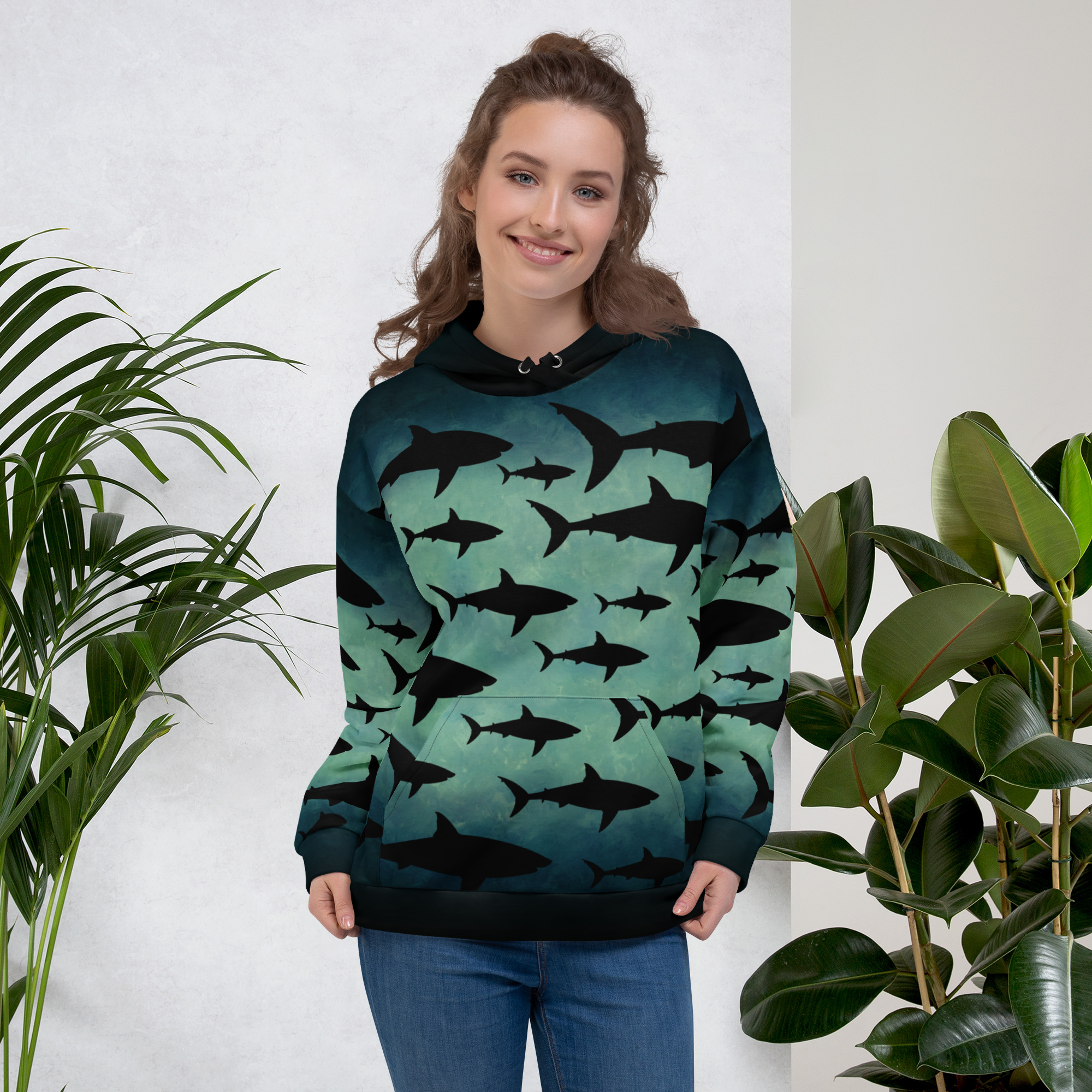 CAVIS Shark Pattern Unisex Hoodie - Image 22