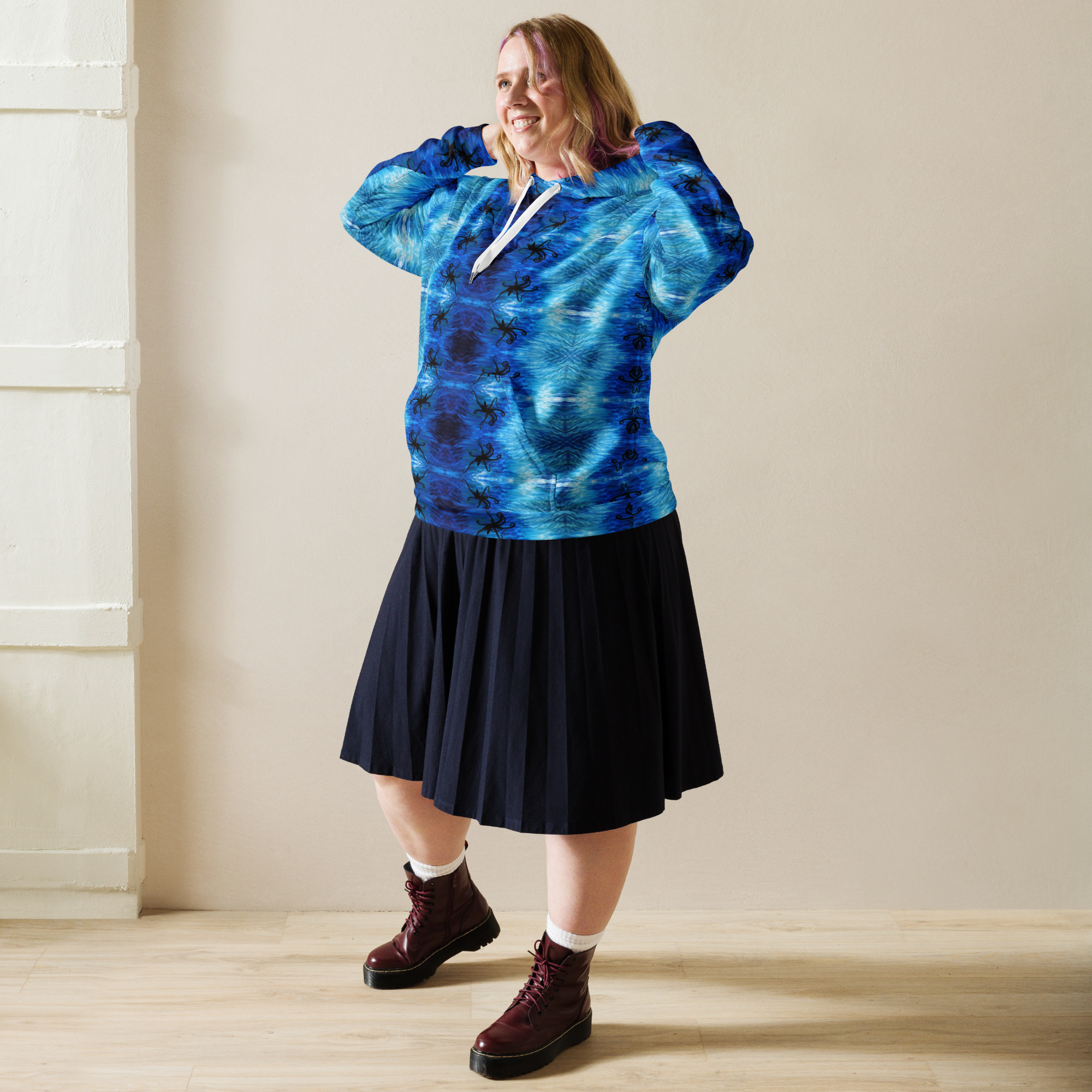 CAVIS Blue Ocean Octopus Unisex Hoodie - Image 11