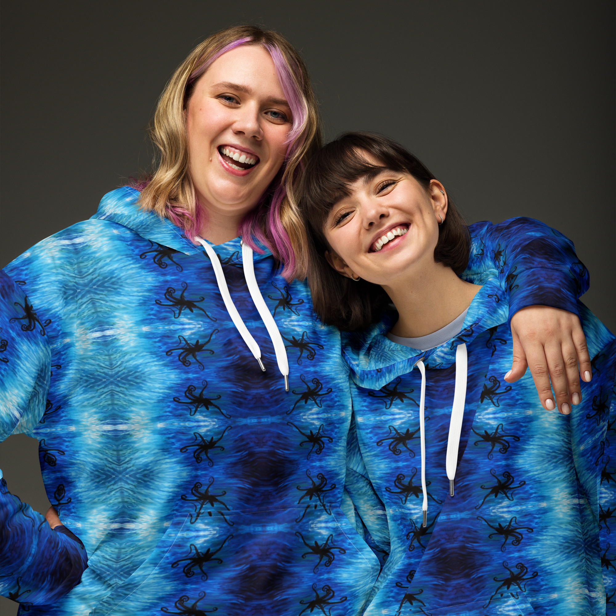 CAVIS Blue Ocean Octopus Unisex Hoodie - Image 12