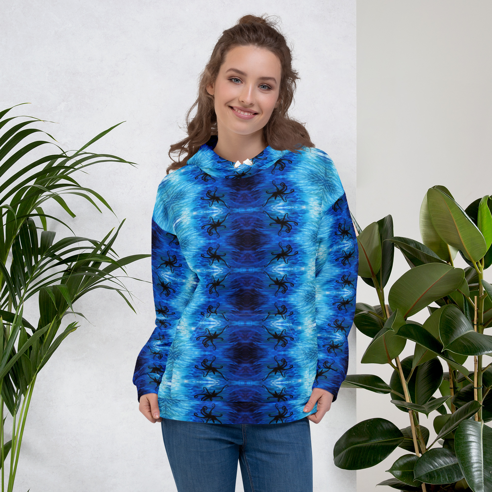 CAVIS Blue Ocean Octopus Unisex Hoodie - Image 16