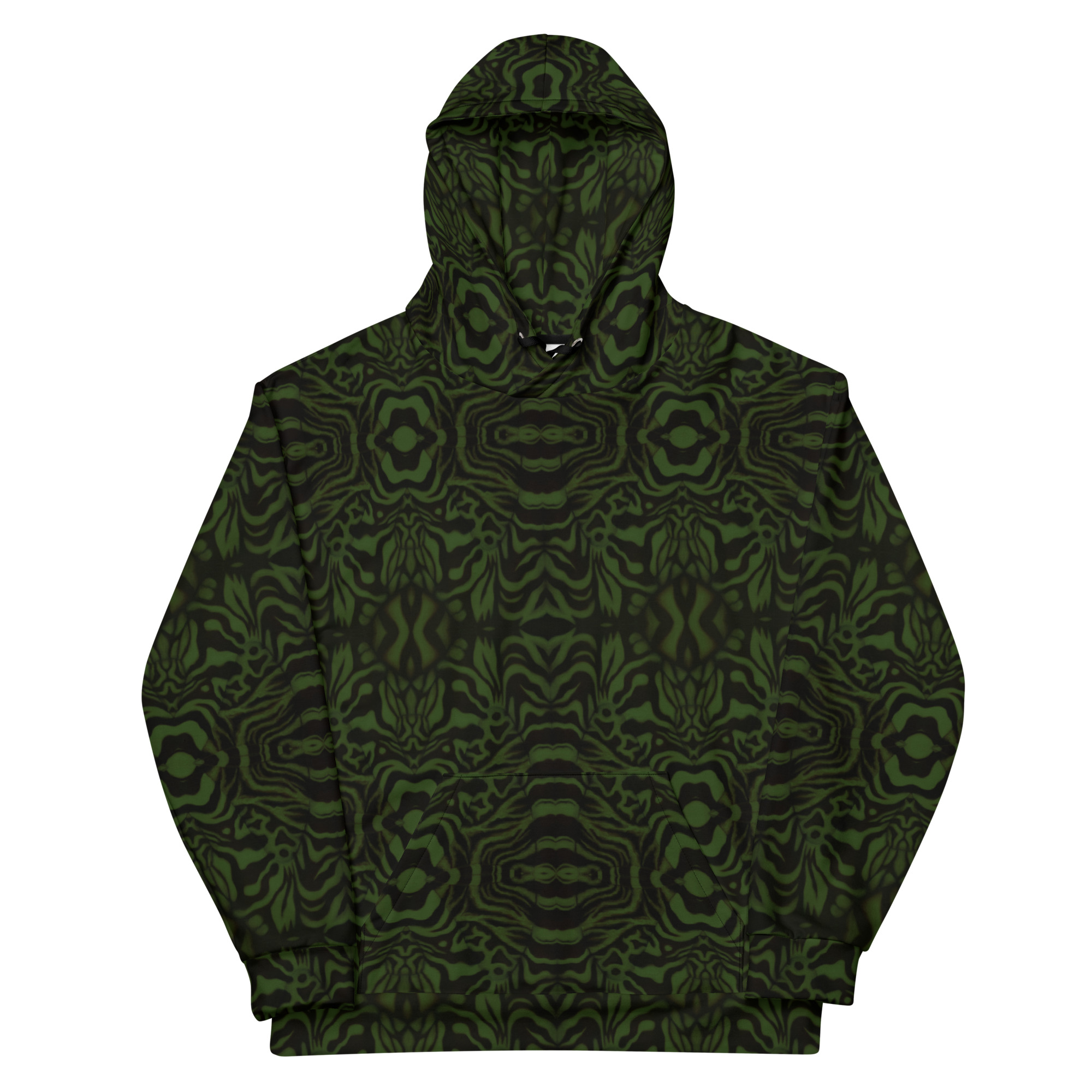 CAVIS Wunderpus Unisex Hoodie, Green Black Octopus Pattern Hooded Sweatshirt - Image 4