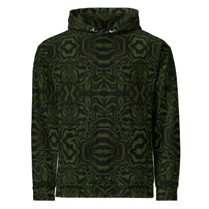 CAVIS Wunderpus Unisex Hoodie, Green Black Octopus Pattern Hooded Sweatshirt - Image 13