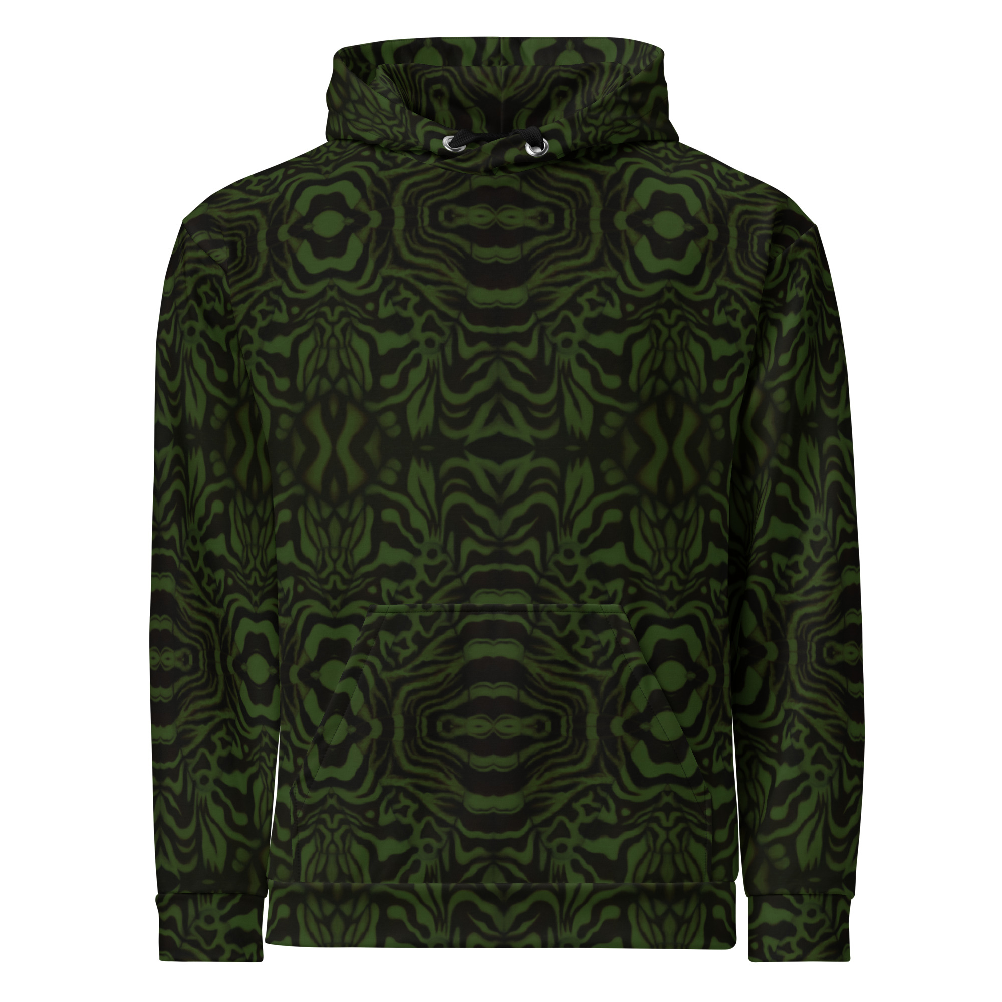 CAVIS Wunderpus Unisex Hoodie, Green Black Octopus Pattern Hooded Sweatshirt - Image 13