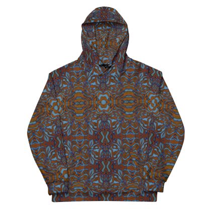 CAVIS Wunderpus Unisex Hoodie, Orange Blue Octopus Pattern Hooded Sweatshirt - Image 4