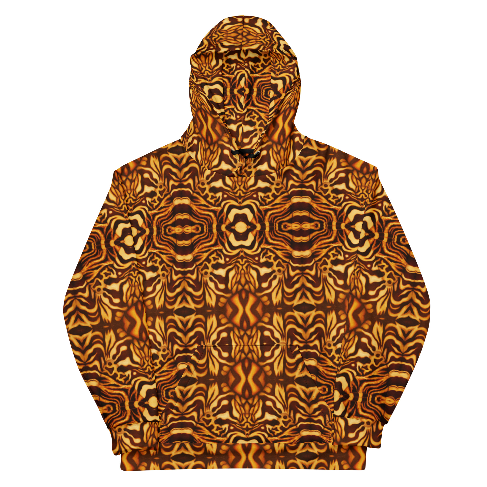CAVIS Wunderpus Unisex Hoodie, Yellow Orange Octopus Pattern Hooded Sweatshirt - Image 4