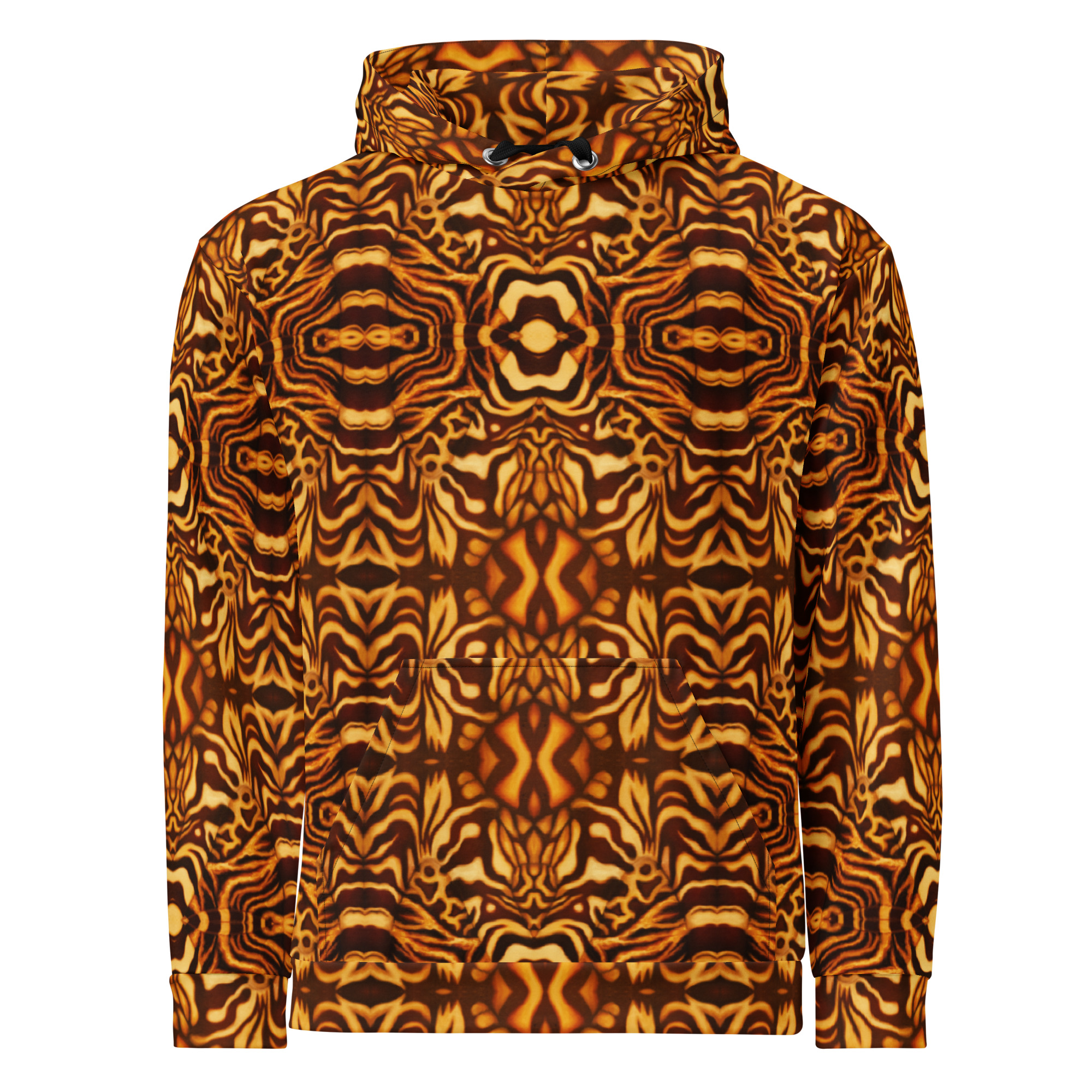 CAVIS Wunderpus Unisex Hoodie, Yellow Orange Octopus Pattern Hooded Sweatshirt - Image 14