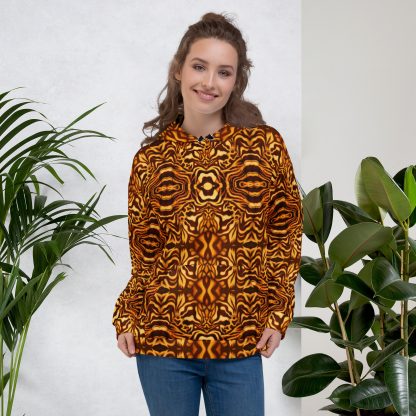 CAVIS Wunderpus Unisex Hoodie, Yellow Orange Octopus Pattern Hooded Sweatshirt - Image 18