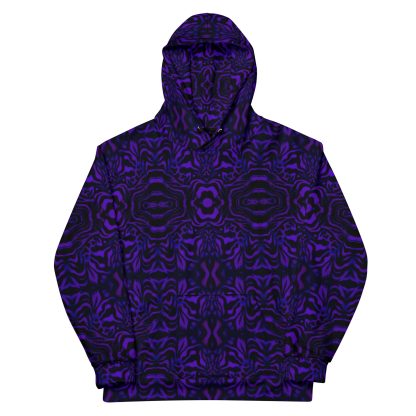 CAVIS Wunderpus Pattern Unisex Hoodie, Purple Black Octopus Pattern Hooded Sweatshirt - Image 3