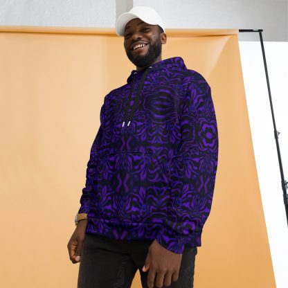 CAVIS Wunderpus Pattern Unisex Hoodie, Purple Black Octopus Pattern Hooded Sweatshirt - Image 18