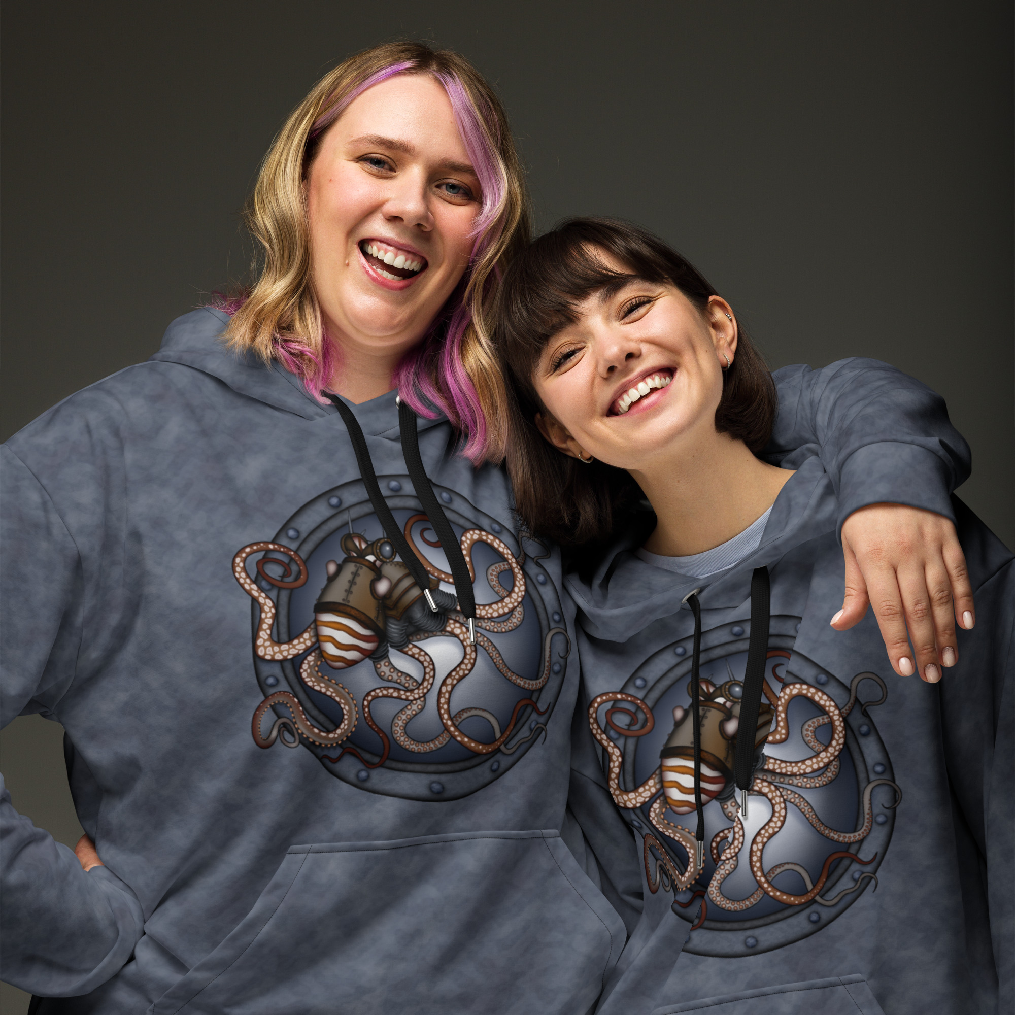 CAVIS a Steampunk Octopus Unisex Hoodie, Alternative Pullover Hooded Sweatshirt - Image 34