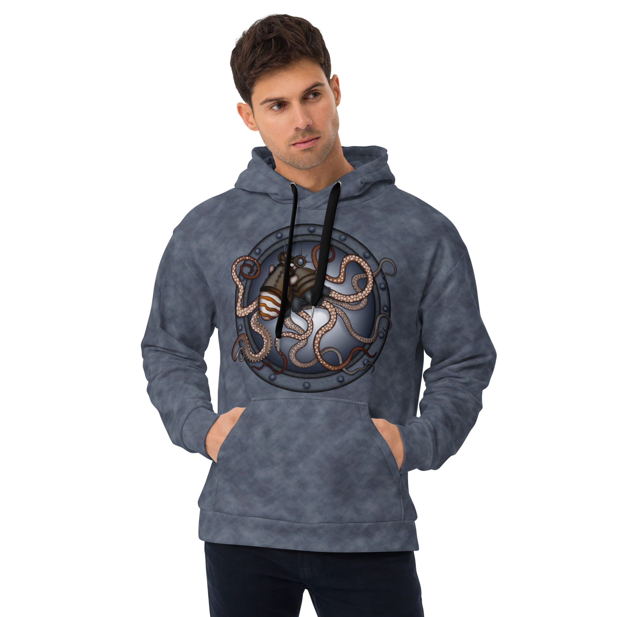 CAVIS a Steampunk Octopus Unisex Hoodie, Alternative Pullover Hooded Sweatshirt - Image 35