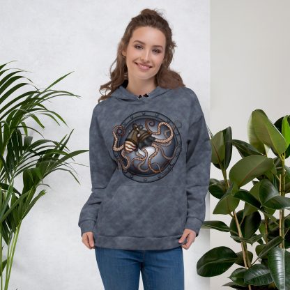 CAVIS a Steampunk Octopus Unisex Hoodie, Alternative Pullover Hooded Sweatshirt - Image 36
