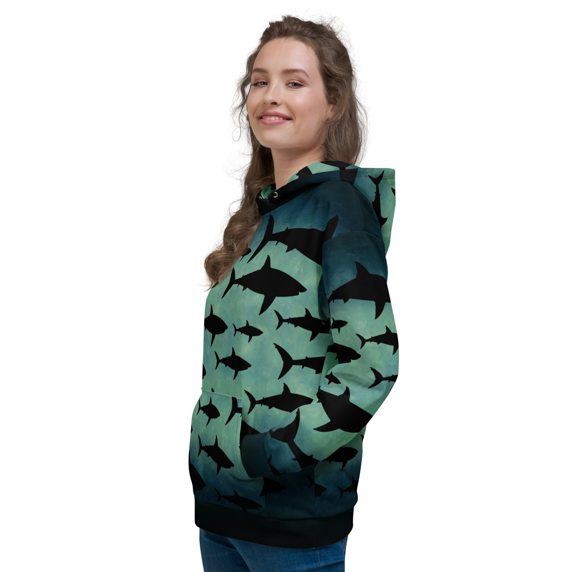 CAVIS Shark Pattern Unisex Hoodie - Image 8
