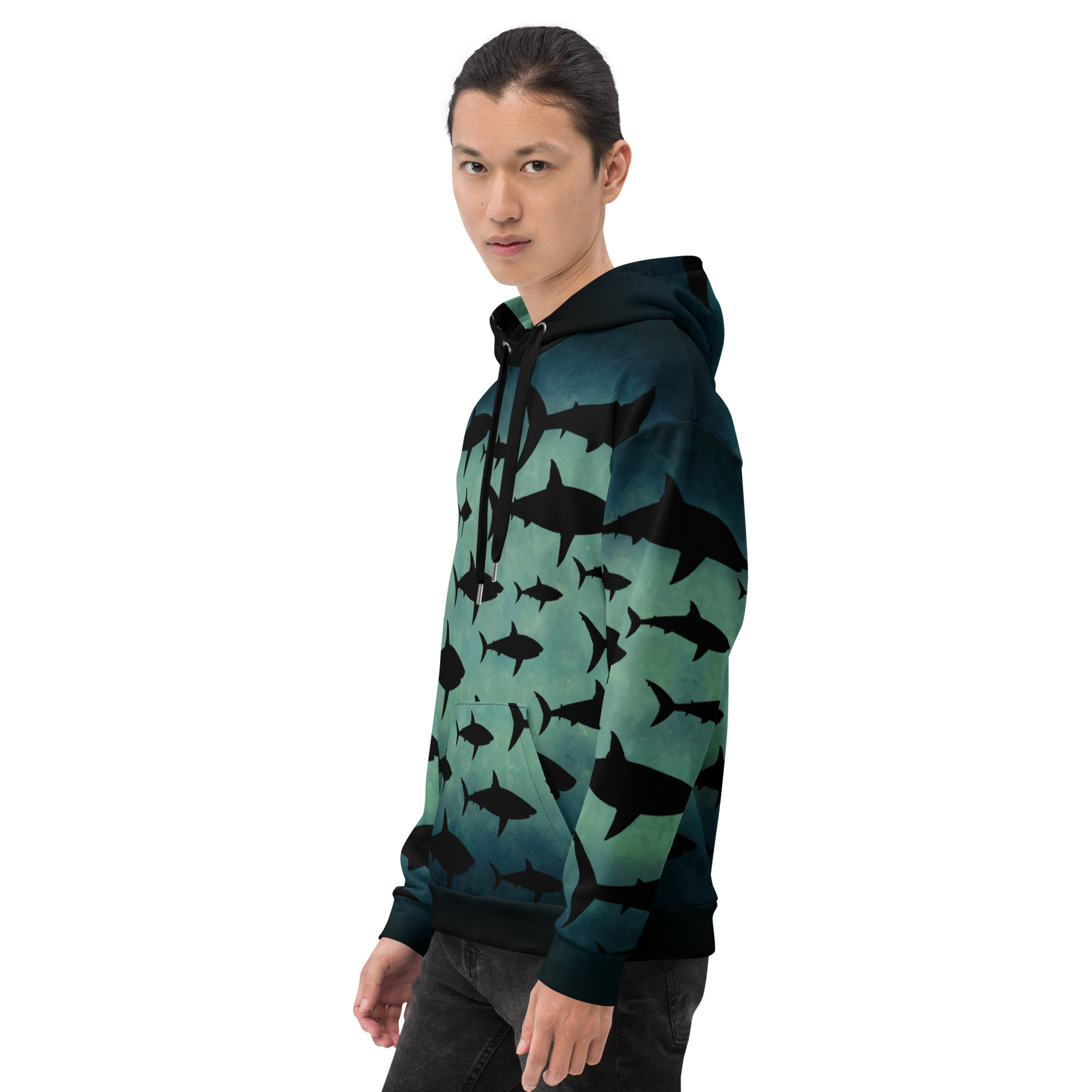 CAVIS Shark Pattern Unisex Hoodie - Image 10