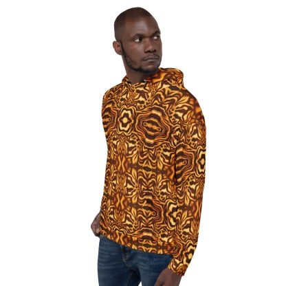 CAVIS Wunderpus Unisex Hoodie, Yellow Orange Octopus Pattern Hooded Sweatshirt - Image 9