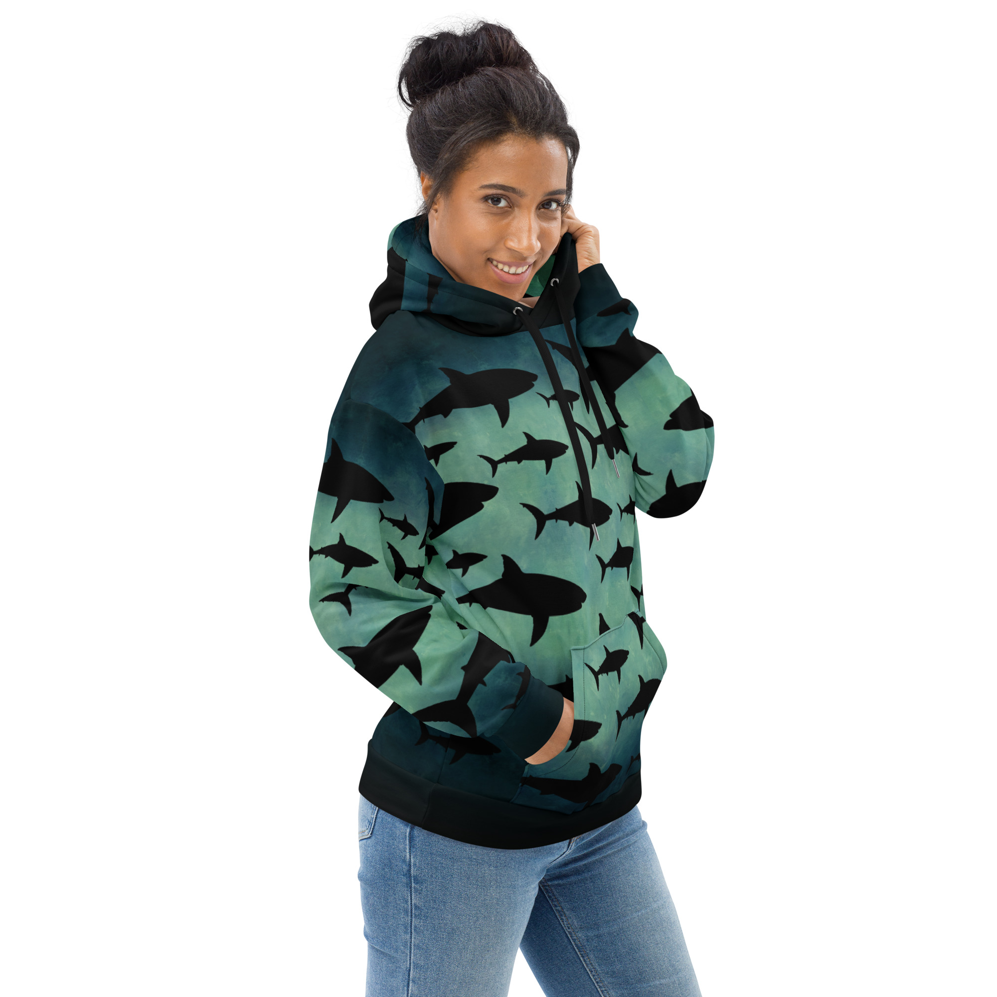 CAVIS Shark Pattern Unisex Hoodie - Image 7