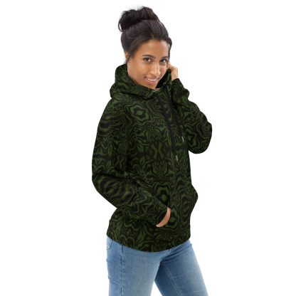 CAVIS Wunderpus Unisex Hoodie, Green Black Octopus Pattern Hooded Sweatshirt - Image 6