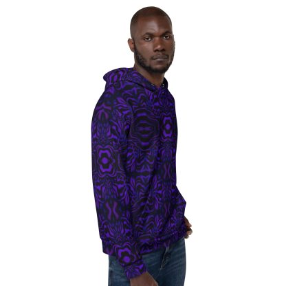CAVIS Wunderpus Pattern Unisex Hoodie, Purple Black Octopus Pattern Hooded Sweatshirt - Image 8