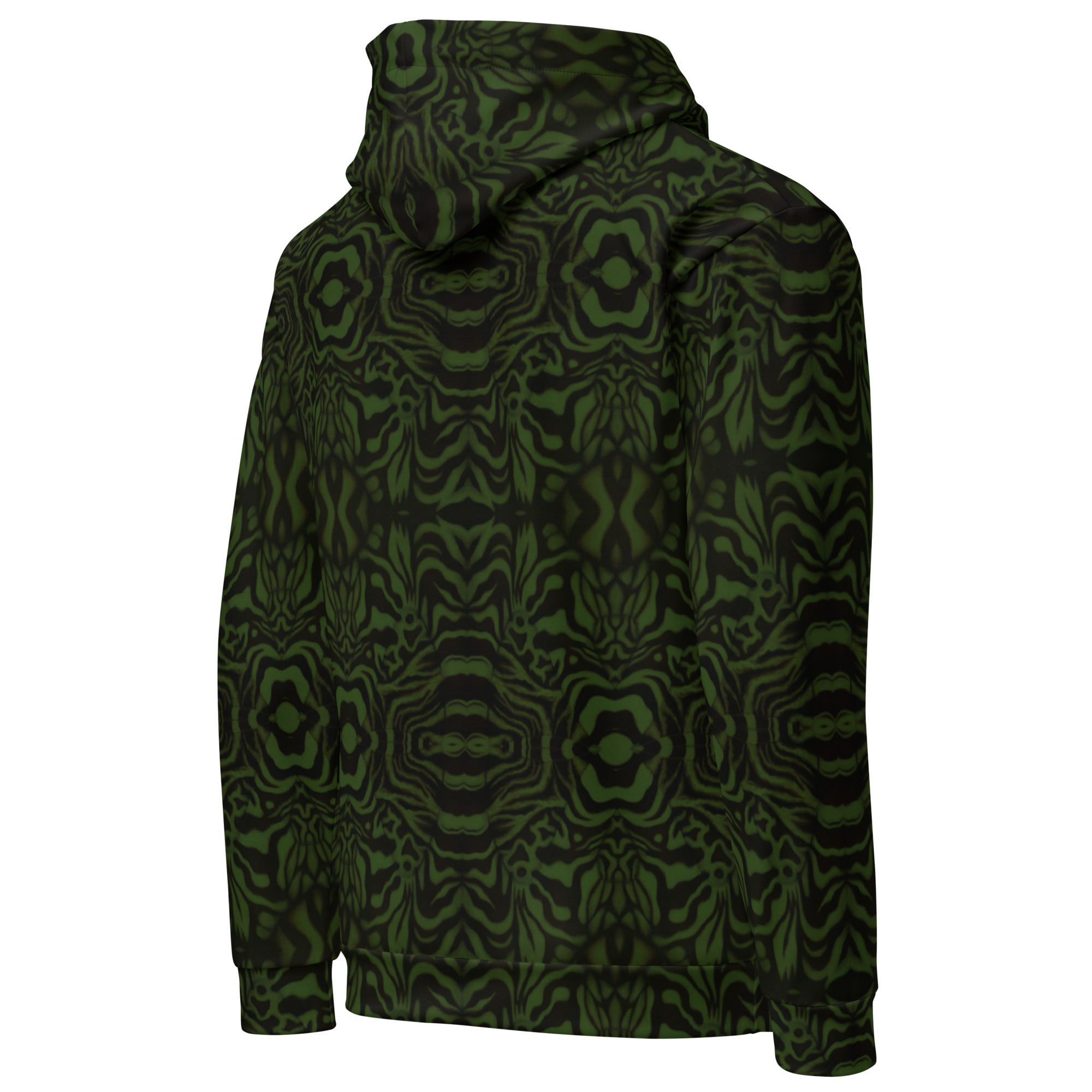 CAVIS Wunderpus Unisex Hoodie, Green Black Octopus Pattern Hooded Sweatshirt - Image 10