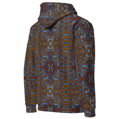 CAVIS Wunderpus Unisex Hoodie, Orange Blue Octopus Pattern Hooded Sweatshirt - Image 8