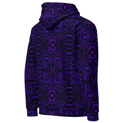 CAVIS Wunderpus Pattern Unisex Hoodie, Purple Black Octopus Pattern Hooded Sweatshirt - Image 10