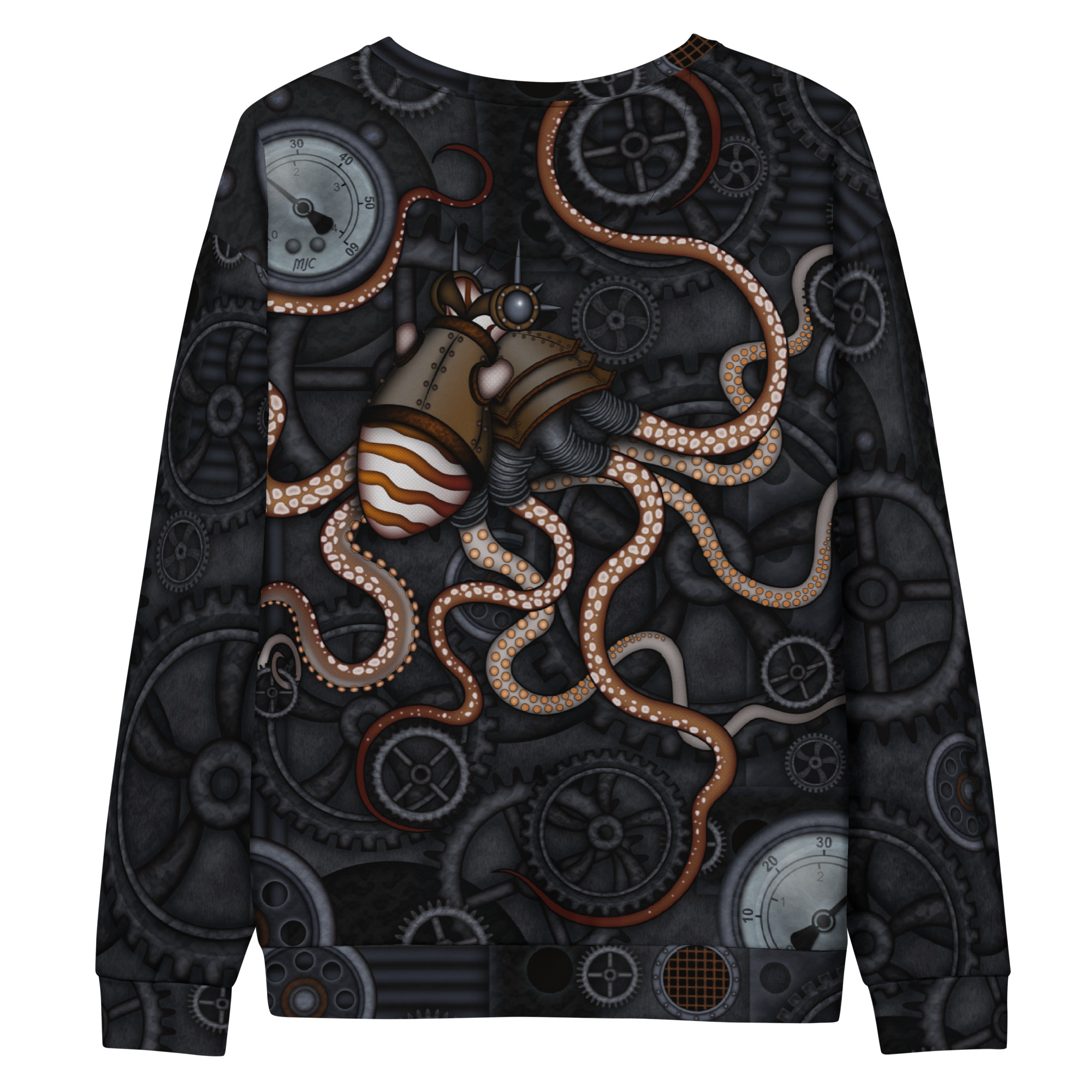 CAVIS a Steampunk Octopus Gears Unisex Sweatshirt, Alternative Sea Life Long Sleeve Top - Image 10
