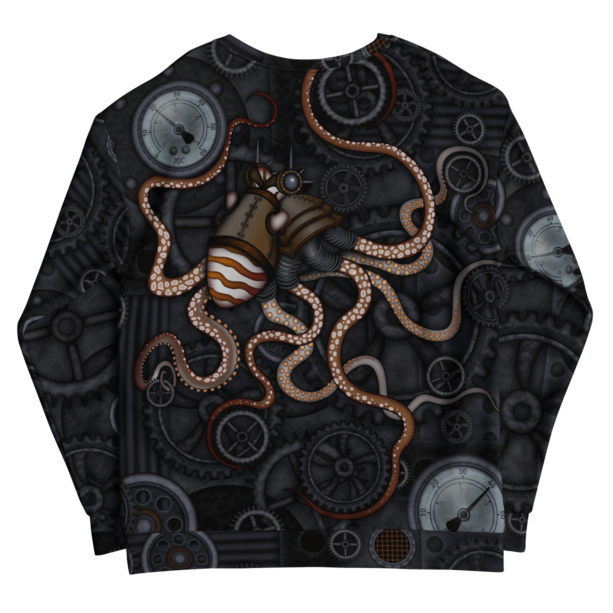 CAVIS a Steampunk Octopus Gears Unisex Sweatshirt, Alternative Sea Life Long Sleeve Top - Image 25