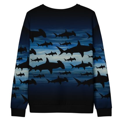 CAVIS a Shark Pattern Hammerhead Unisex Sweatshirt, Alternative Sea Life Long Sleeve Top - Image 13