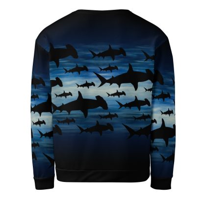 CAVIS a Shark Pattern Hammerhead Unisex Sweatshirt, Alternative Sea Life Long Sleeve Top - Image 14
