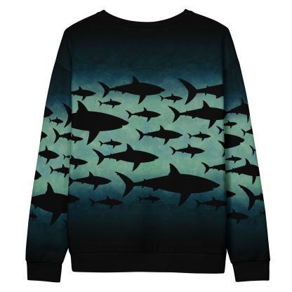 CAVIS a Shark Pattern Unisex Sweatshirt, Alternative Sea Life Long Sleeve Top - Image 11