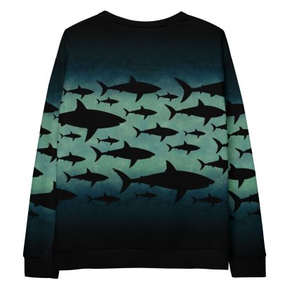 CAVIS a Shark Pattern Unisex Sweatshirt, Alternative Sea Life Long Sleeve Top - Image 15