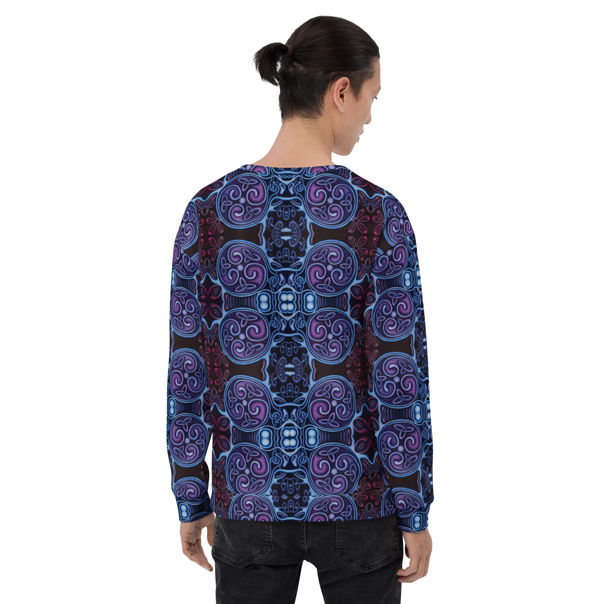 CAVIS Celtic Soul Unisex Sweatshirt, Alternative Blue and Purple Long Sleeve Top - Image 12