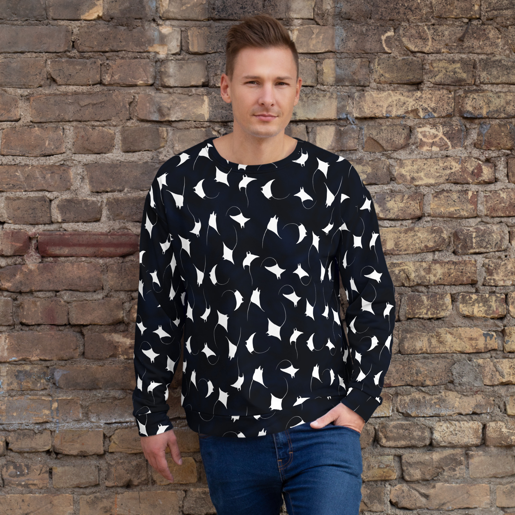 CAVIS Mobula Ray Unisex Sweatshirt, Alternative Devil Rays Goth Fashion Long Sleeve Top - Image 23