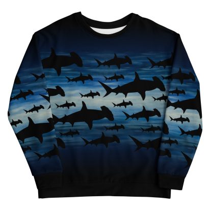 CAVIS a Shark Pattern Hammerhead Unisex Sweatshirt, Alternative Sea Life Long Sleeve Top - Image 9