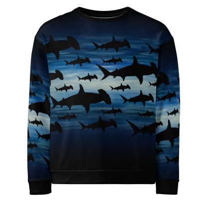 CAVIS a Shark Pattern Hammerhead Unisex Sweatshirt, Alternative Sea Life Long Sleeve Top - Image 18