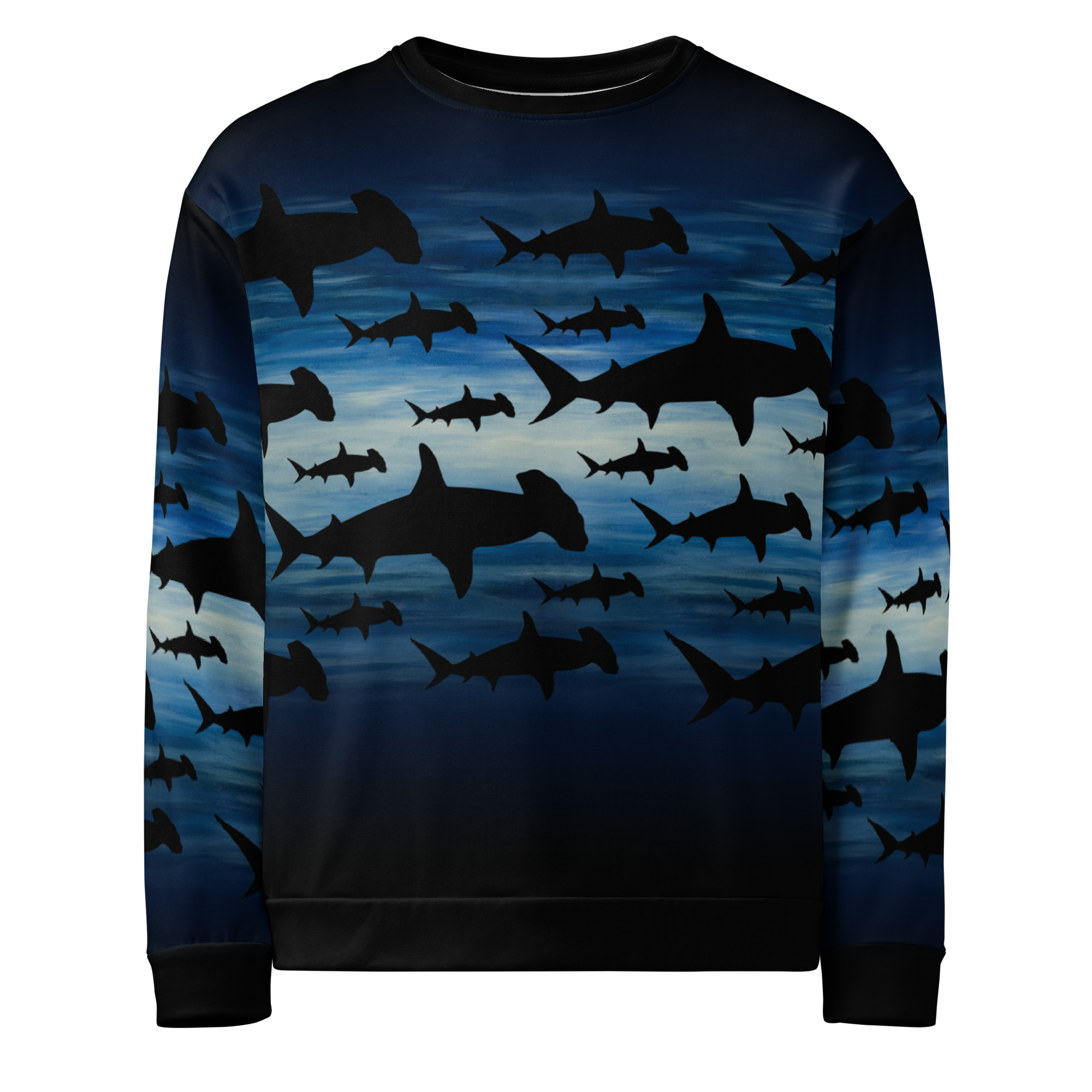 CAVIS a Shark Pattern Hammerhead Unisex Sweatshirt, Alternative Sea Life Long Sleeve Top - Image 18