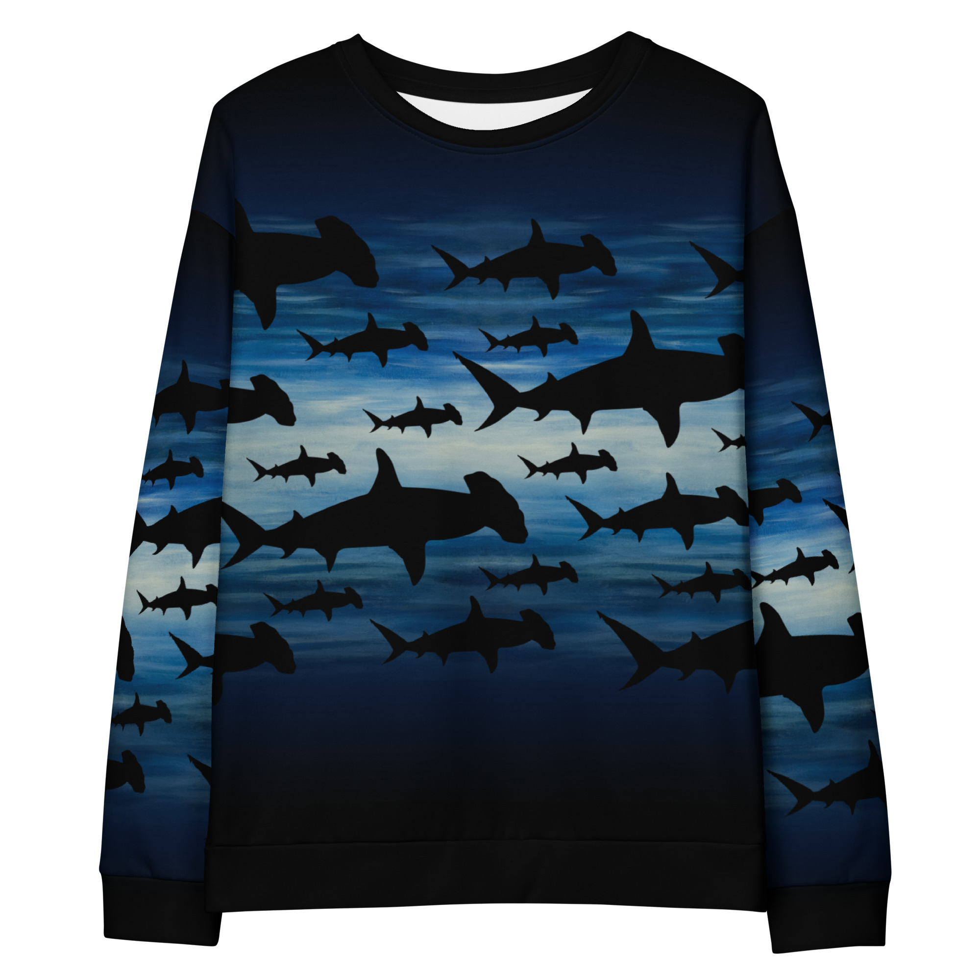 CAVIS a Shark Pattern Hammerhead Unisex Sweatshirt, Alternative Sea Life Long Sleeve Top - Image 19