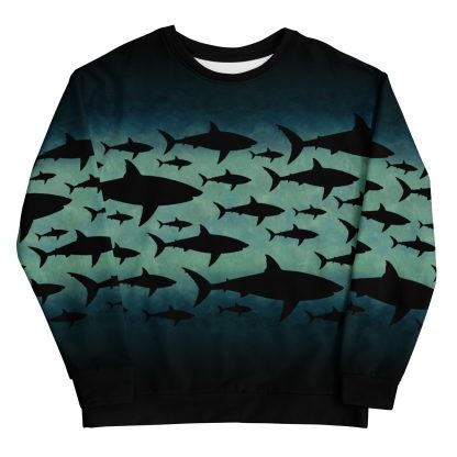 CAVIS a Shark Pattern Unisex Sweatshirt, Alternative Sea Life Long Sleeve Top - Image 9