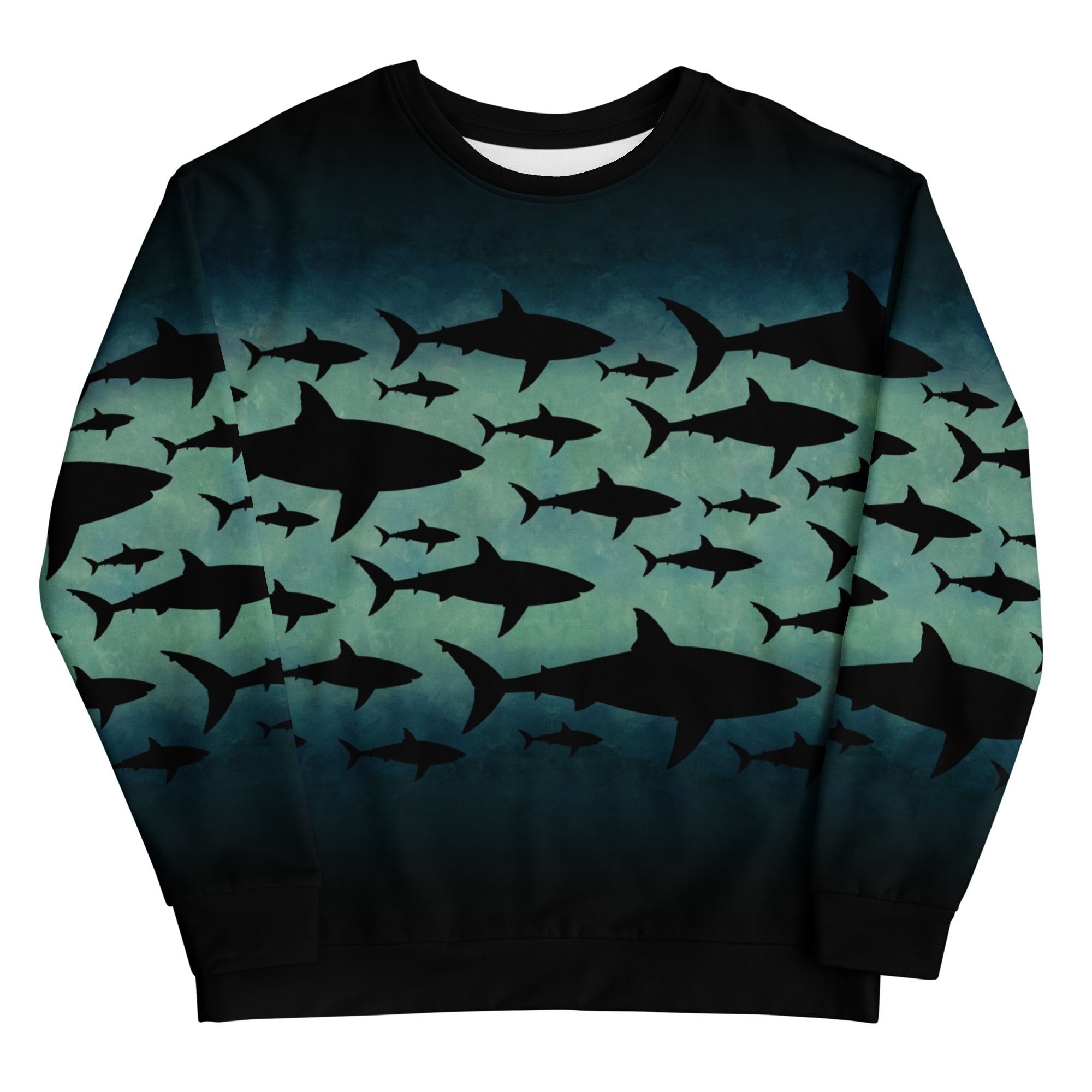 CAVIS a Shark Pattern Unisex Sweatshirt, Alternative Sea Life Long Sleeve Top - Image 9