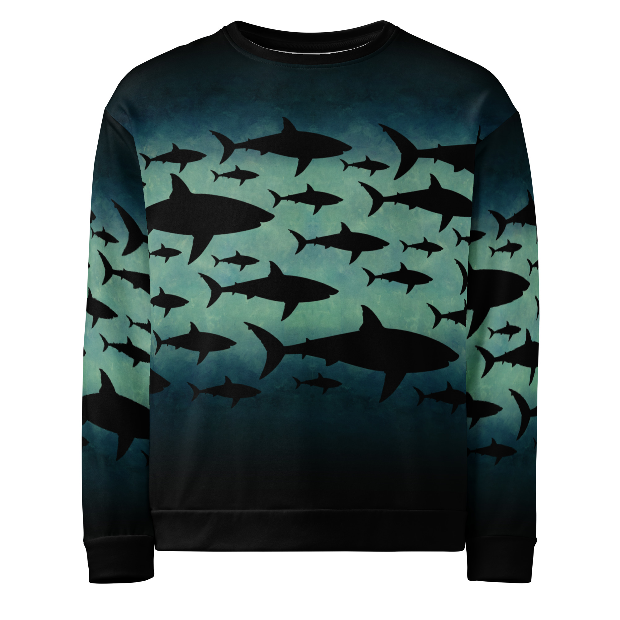 CAVIS a Shark Pattern Unisex Sweatshirt, Alternative Sea Life Long Sleeve Top - Image 16