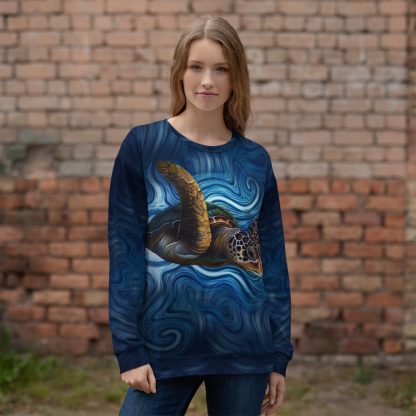 CAVIS a Sea Turtle Unisex Sweatshirt, Alternative Sea Life Long Sleeve Top - Image 19