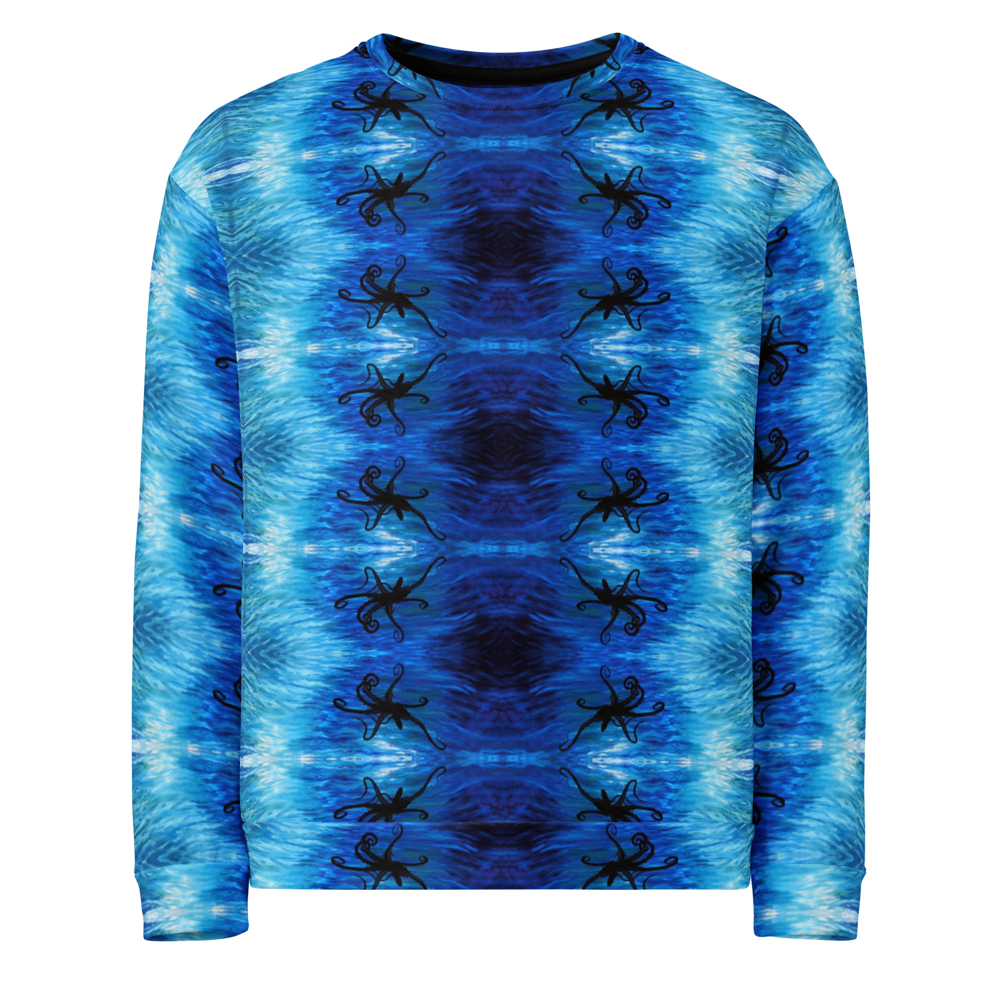 CAVIS Blue Ocean Octopus Unisex Sweatshirt, Alternative Sea Life Long Sleeve Top - Image 15