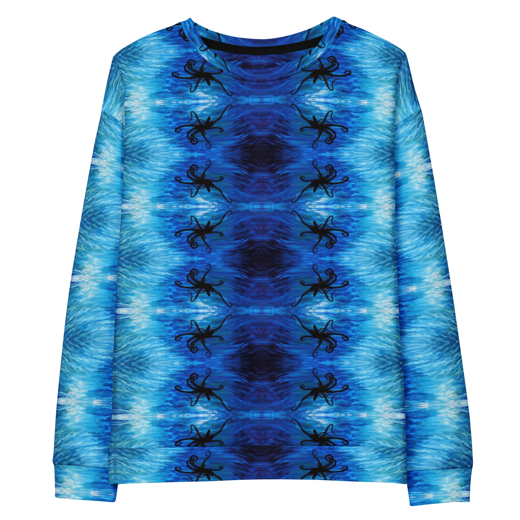 CAVIS Blue Ocean Octopus Unisex Sweatshirt, Alternative Sea Life Long Sleeve Top - Image 16