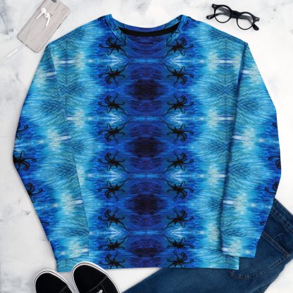 CAVIS Blue Ocean Octopus Unisex Sweatshirt, Alternative Sea Life Long Sleeve Top - Image 21