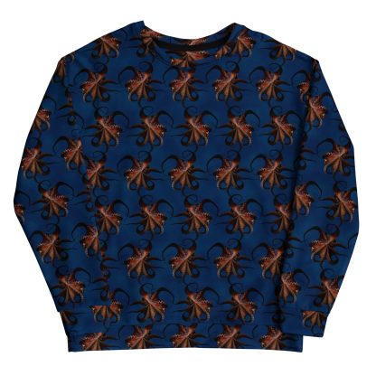 CAVIS Flying Octopus Unisex Sweatshirt, Alternative Sea Life Long Sleeve Top - Image 9