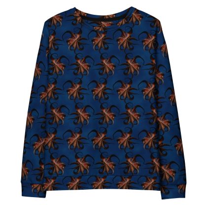 CAVIS Flying Octopus Unisex Sweatshirt, Alternative Sea Life Long Sleeve Top - Image 19